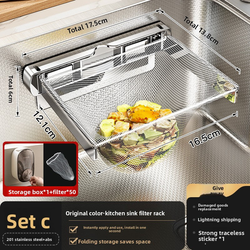 Foldable Kitchen Sink Filter Drain Basket