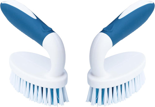 2-Pack Stiff Bristle Scrub Brushes for Household Cleaning - Ideal for Carpets, Showers, Bathtubs, Kitchens, Pool Tiles, and Bathrooms