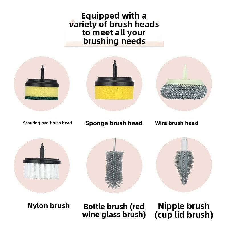 Electric Cleaning Brush with Multiple Heads