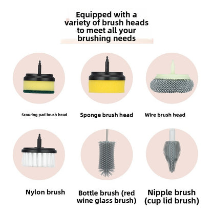Electric Cleaning Brush with Multiple Heads