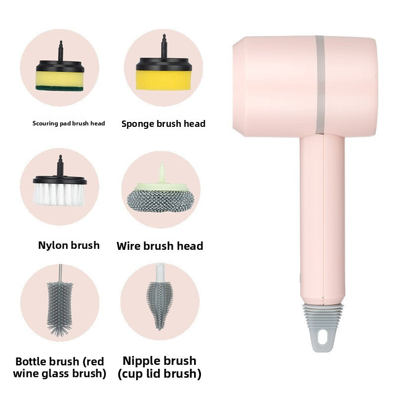 Electric Cleaning Brush with Multiple Heads