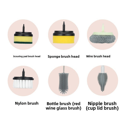 Electric Cleaning Brush with Multiple Heads