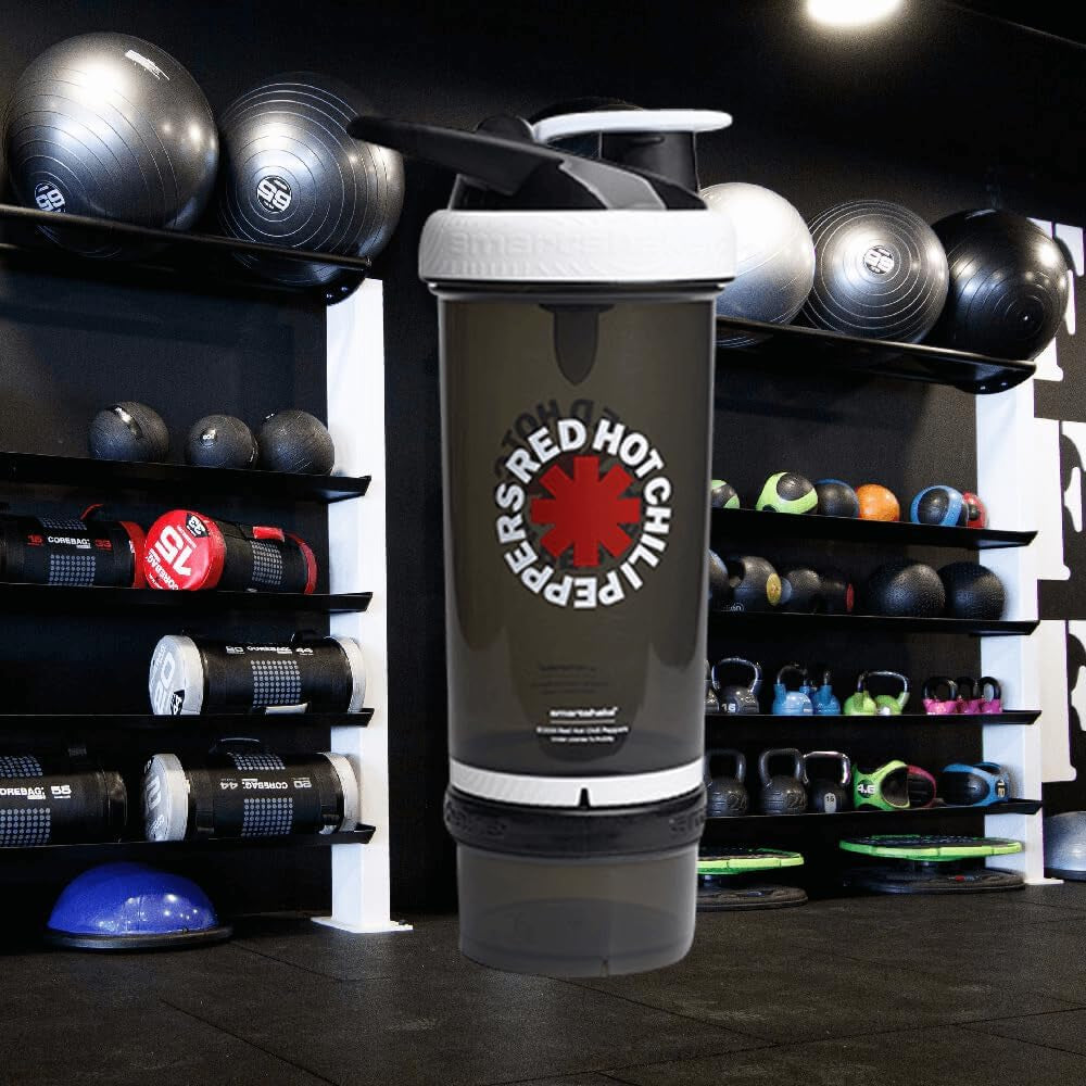 Revive Red Hot Chili Peppers Protein Shaker Bottle with Storage - 750ml Protein Shake Container, Ideal Gift for Rock Band Enthusiasts and Guitar Lovers