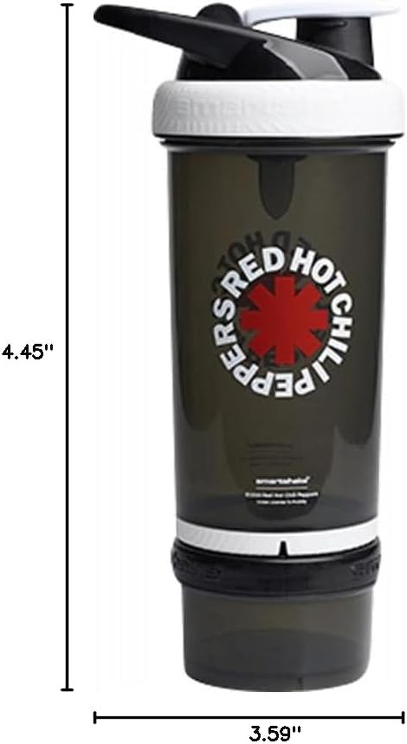 Revive Red Hot Chili Peppers Protein Shaker Bottle with Storage - 750ml Protein Shake Container, Ideal Gift for Rock Band Enthusiasts and Guitar Lovers