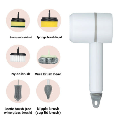 Electric Cleaning Brush with Multiple Heads