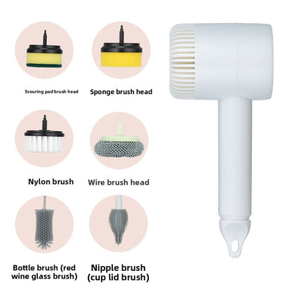 Electric Cleaning Brush with Multiple Heads