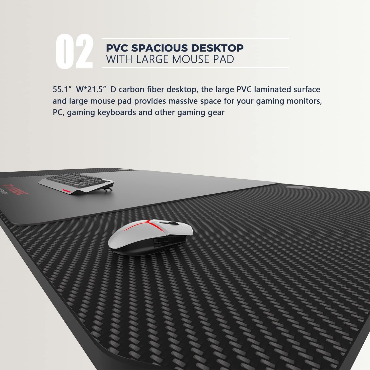 63 Inch Ergonomic Gaming Desk, T-Shaped Office PC Computer Desk with Desk Mouse Pad, Gamer Tables Pro with USB Gaming Handle Rack, Stand Cup Holderandheadphone Hook (63 Inch, Black)