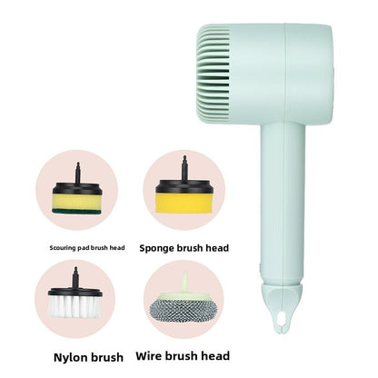 Electric Cleaning Brush with Multiple Heads