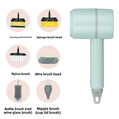 Electric Cleaning Brush with Multiple Heads