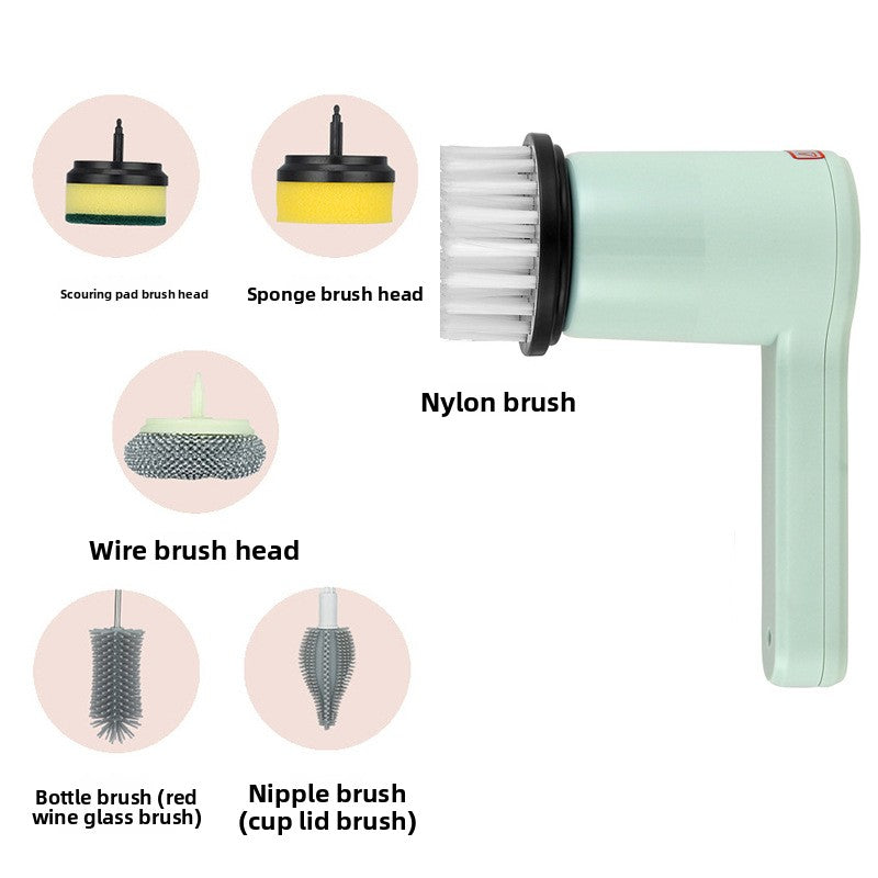 Electric Cleaning Brush with Multiple Heads
