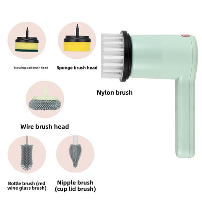 Electric Cleaning Brush with Multiple Heads