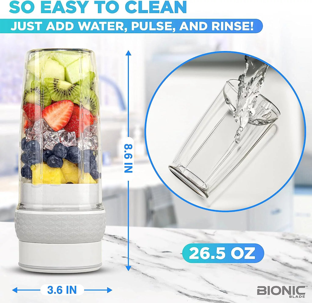 Bionic Blade Portable Rechargeable Blender for Smoothies, Juices, Protein Shakes, and Baby Food