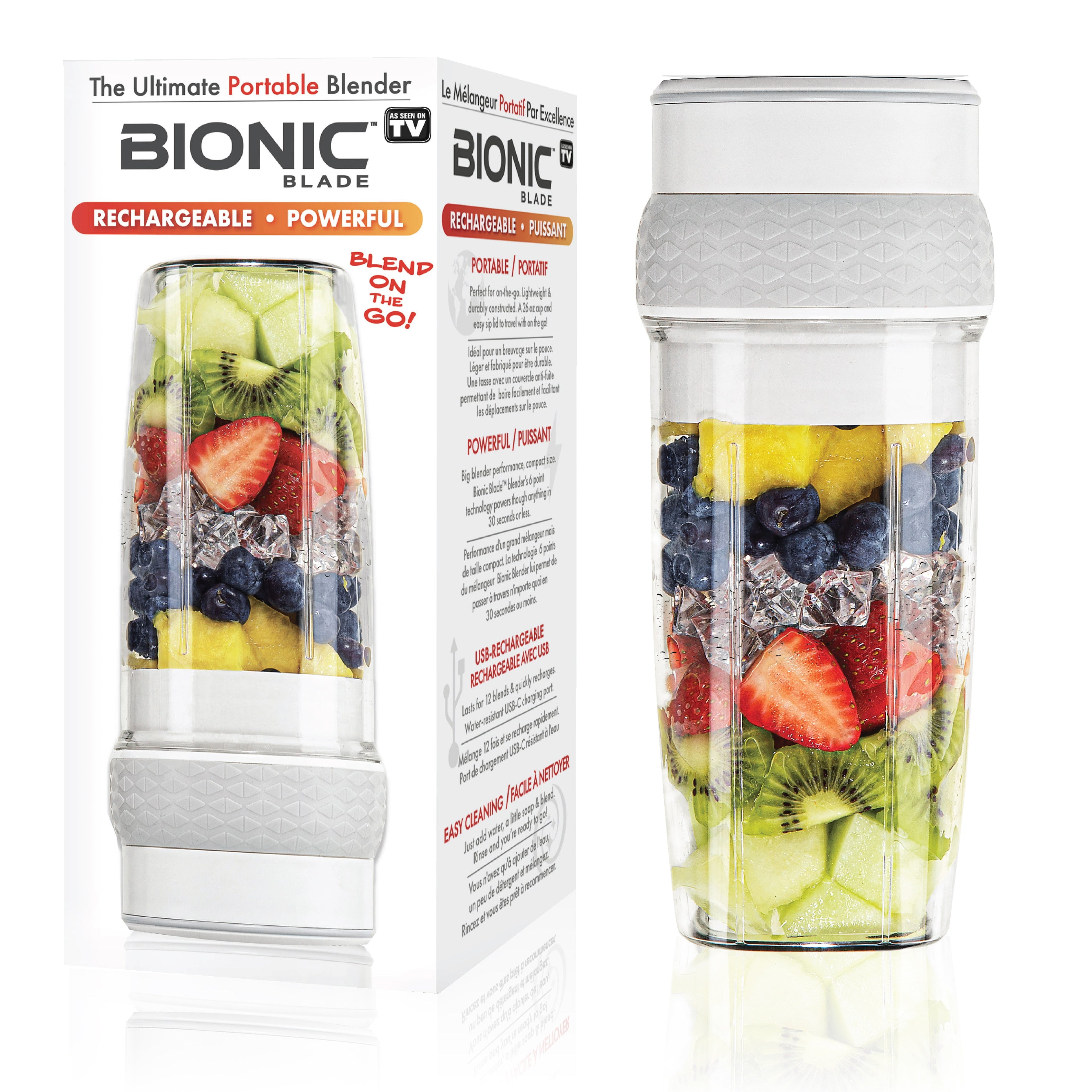 Bionic Blade Portable Rechargeable Blender for Smoothies, Juices, Protein Shakes, and Baby Food