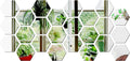 Hexagon Acrylic Mirror Wall Stickers - 24 Self-Adhesive Tiles for Aesthetic Bedroom and Living Room Decor (3.4''x4''x2'', Silver)