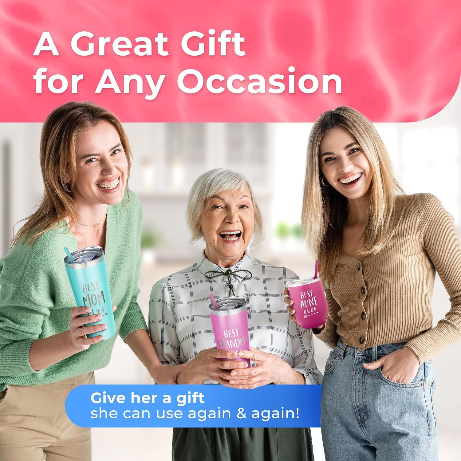 Premium Insulated Tumbler Cup with Straw and Lid - Thoughtful Coffee Mug Gift for Grandmothers - Ideal Birthday Present for New Mimi from Grandchildren